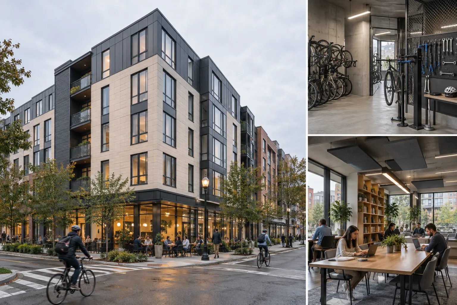 AI visualization of a Cambridge Somerville multifamily community
